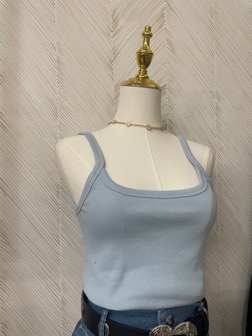 Blue Basic Tank Top
