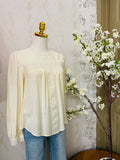 Lace detail round neck long sleeve blouse