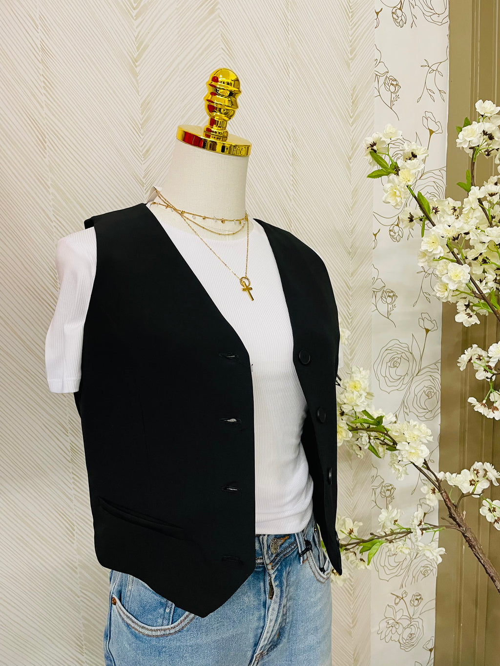 Black dressy vest