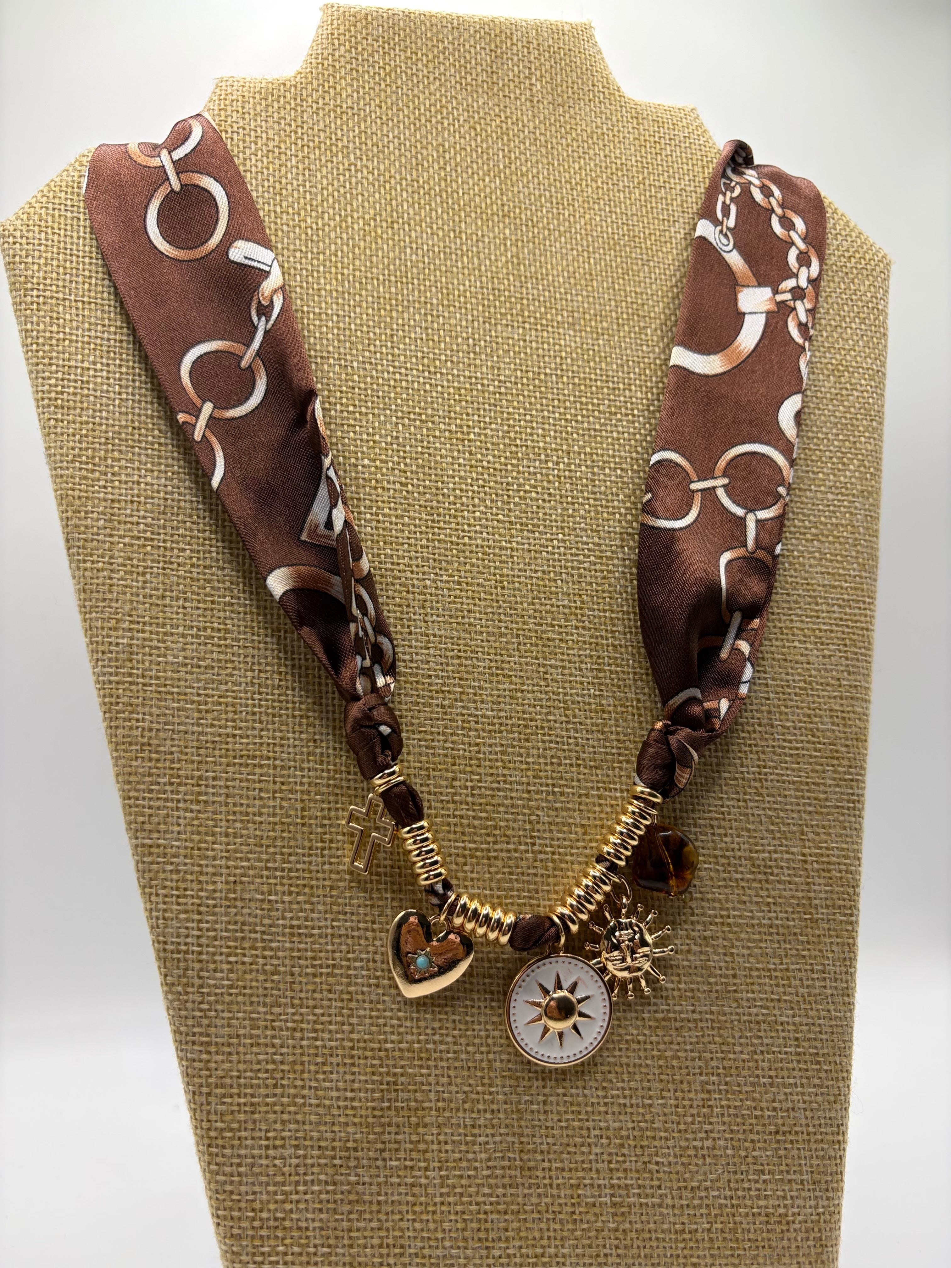 Brown Scarf Necklace