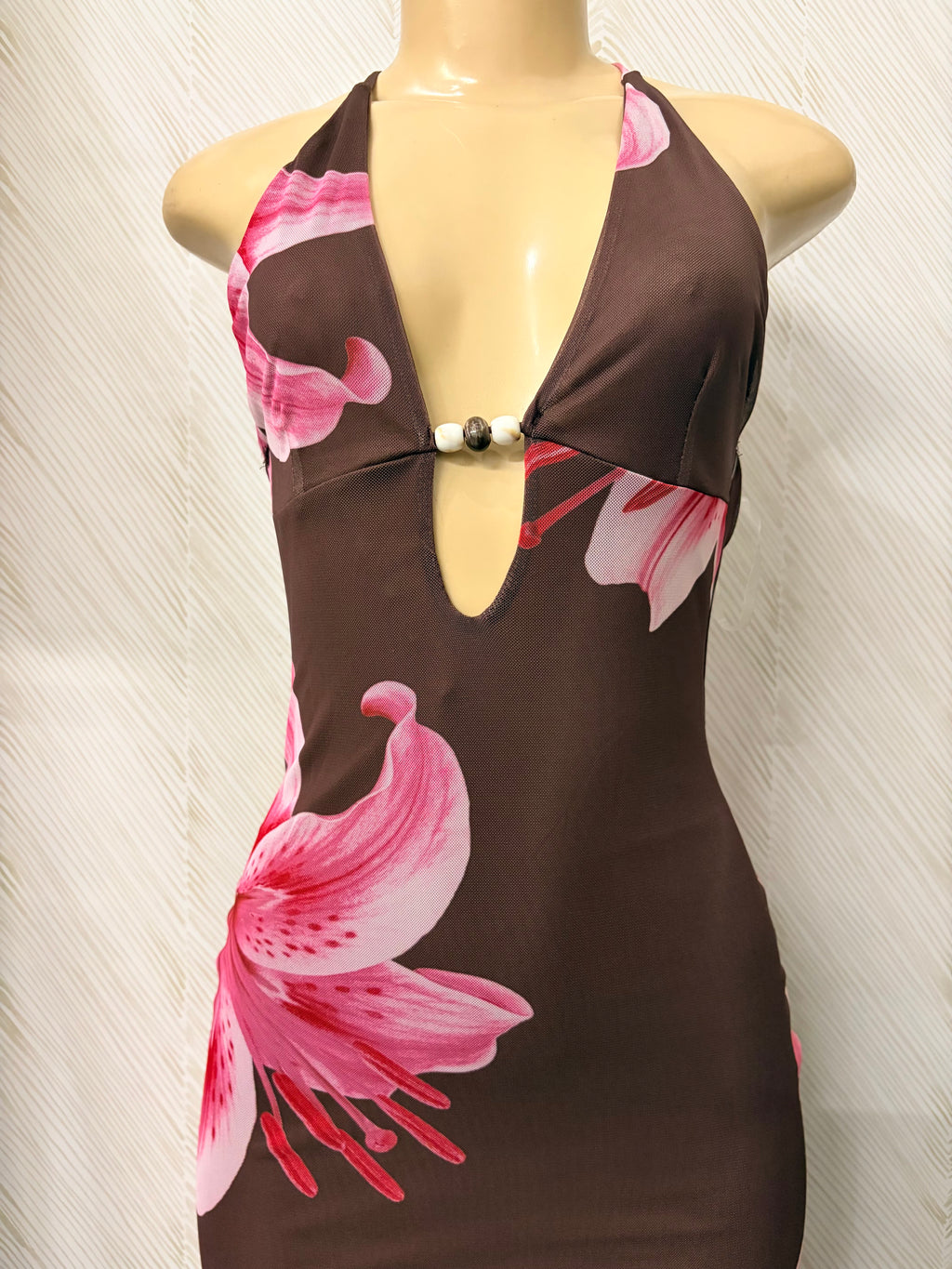 Brown Lily detail Maxi dress