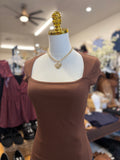 Cocoa Sq Neck Sleeve Top