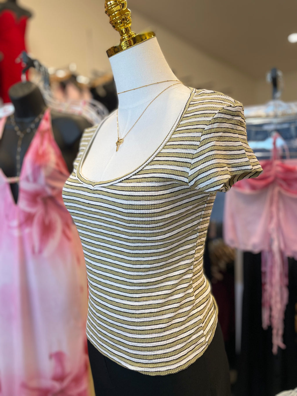 Stripe textured knit top