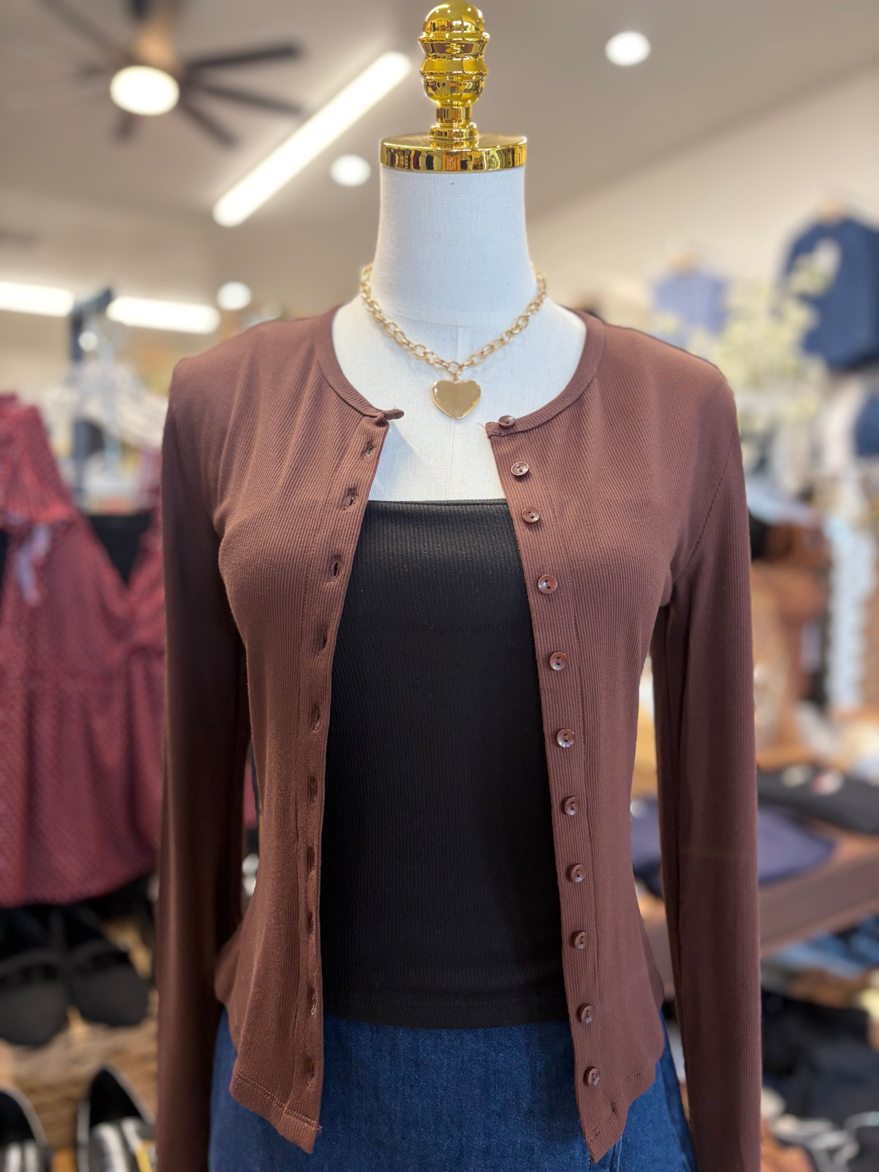Chocolate Button Up Long Sleeve