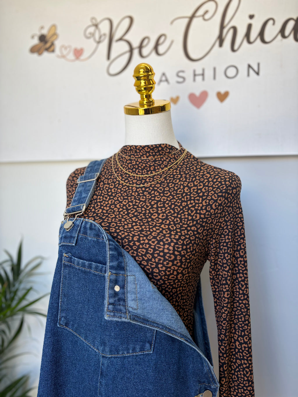 Dark denim wide leg overalls