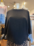 Blk Crewneck Boxy Pull over