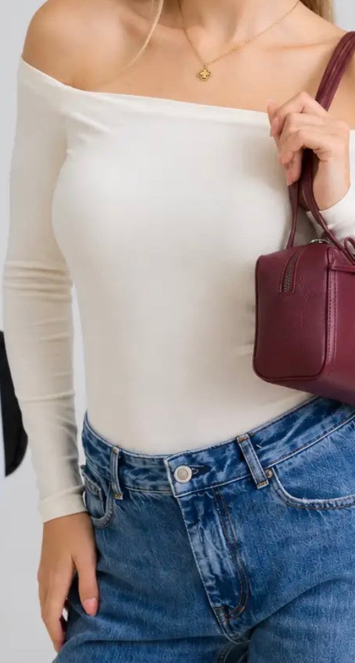 Off shoulder long sleeve top