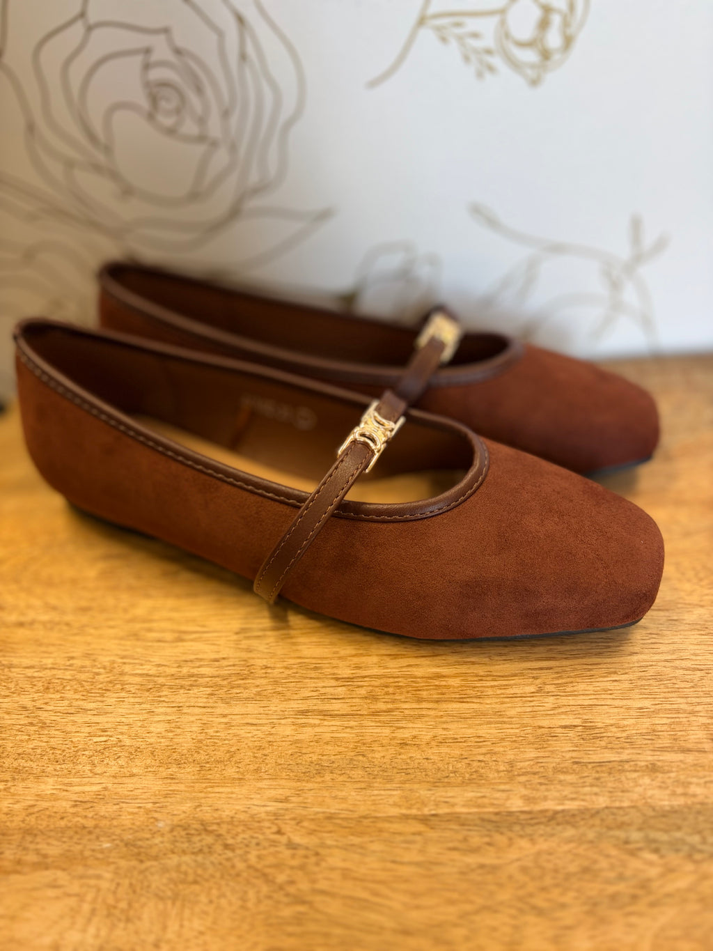 Suede mocha brown flats