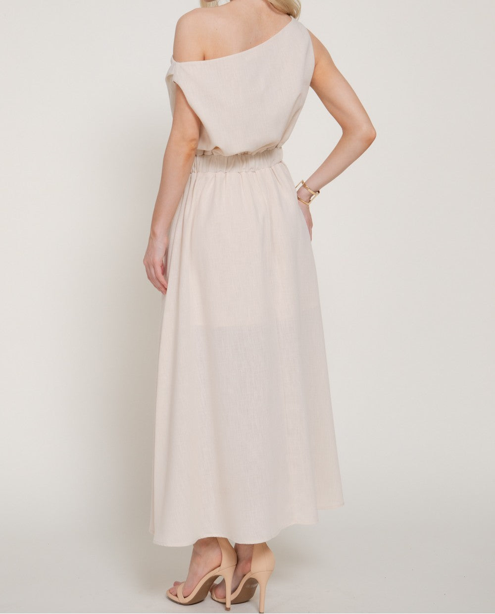 ASYMMETRICAL NECKLINE A-LINE DRESS